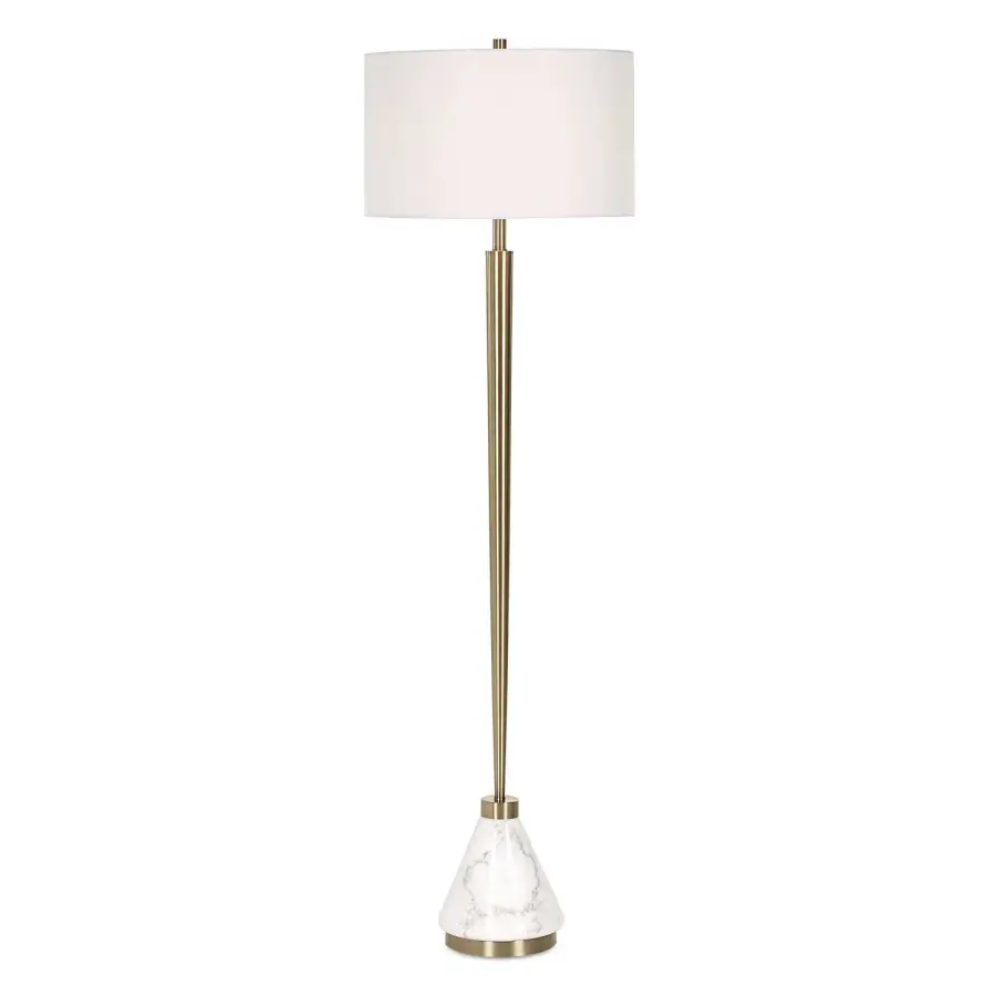 Curran One Light Floor Lamp in Brass