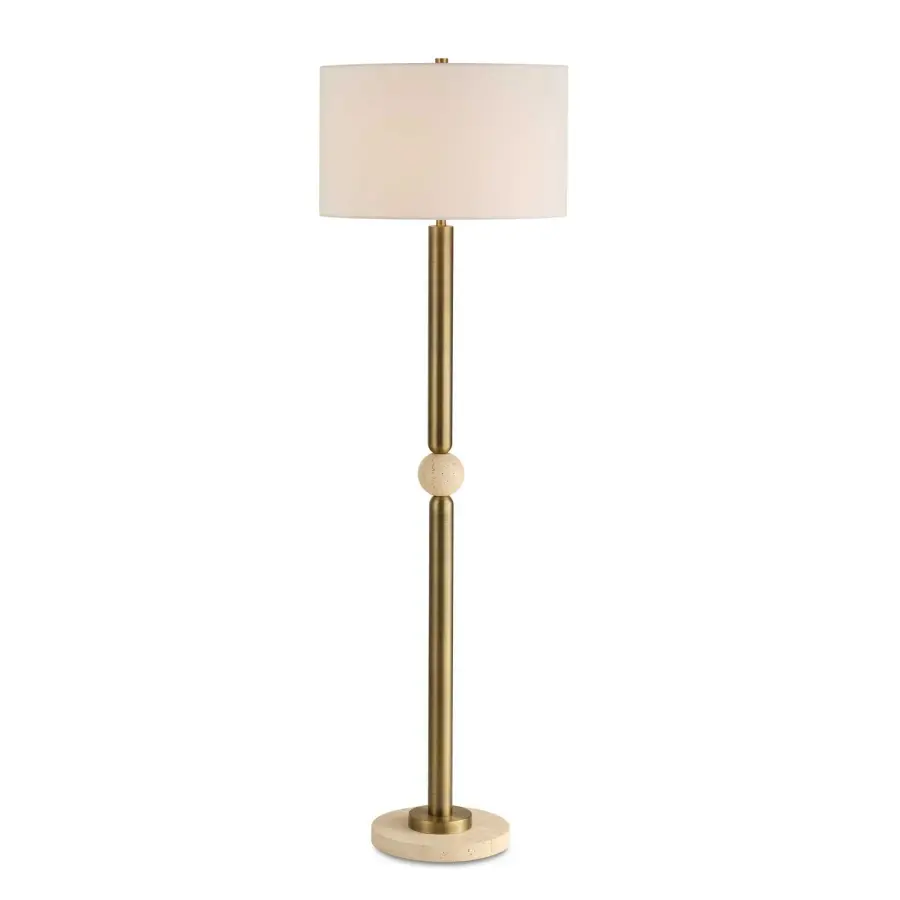 Hudson One-Light Floor Lamp in Gold Plated Steel