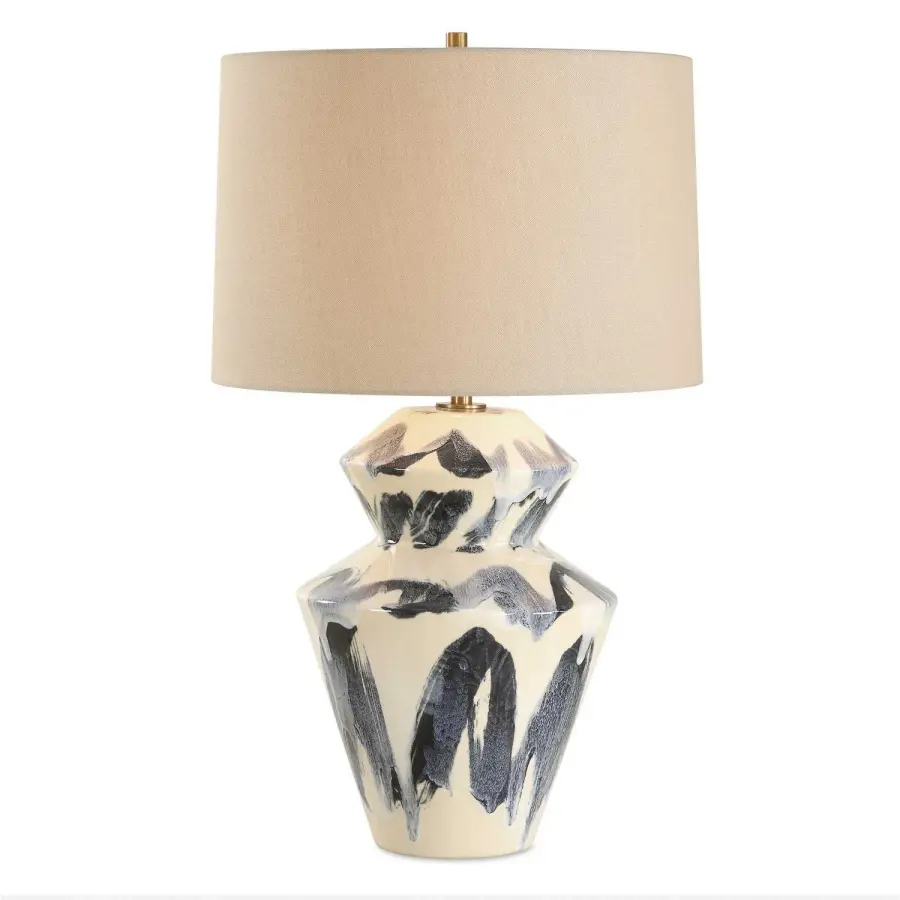 Oranda One Light Table Lamp in Antique Brass Plated