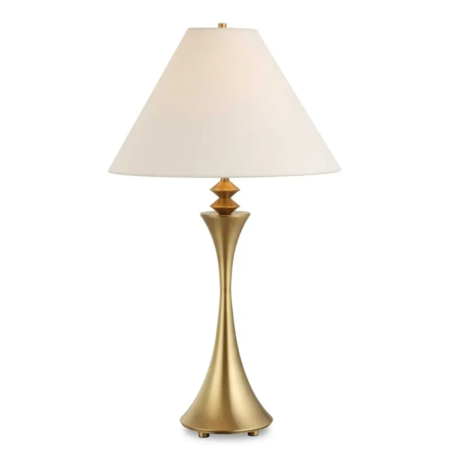 Shaefer One-Light Table Lamp in Plated Brass