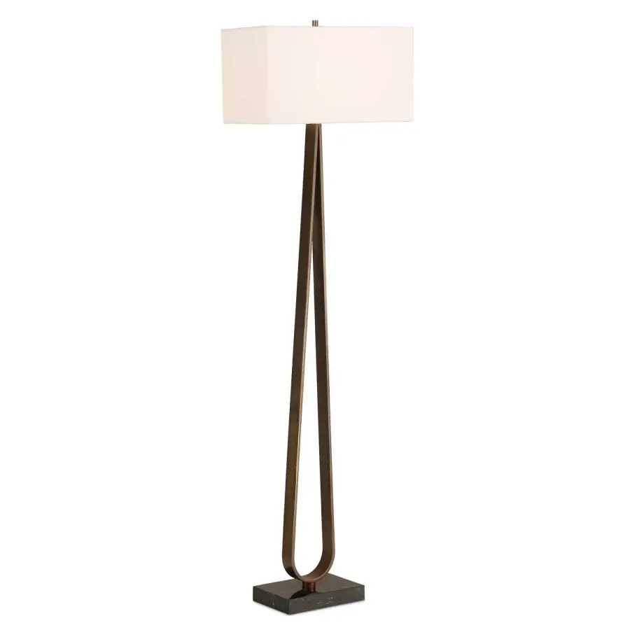 Galloway One Light Floor Lamp in Dark Bronze