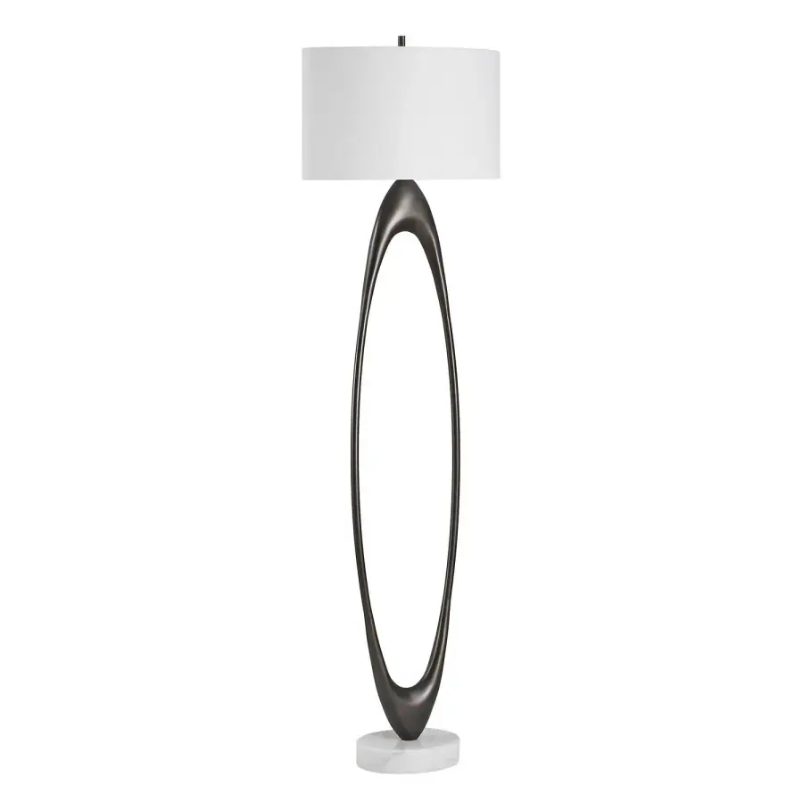 Sonic One-Light Floor Lamp in Antique Brass