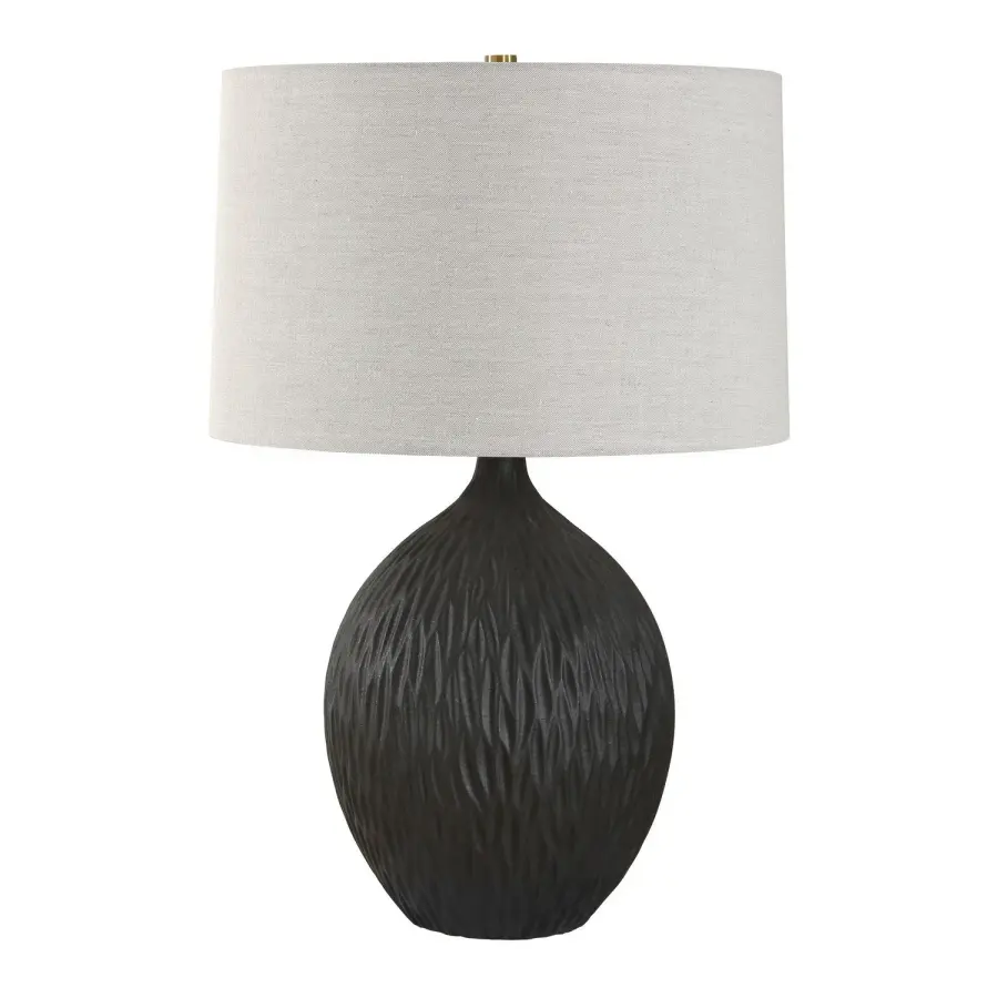 Levee One Light Table Lamp in Textured Satin Black