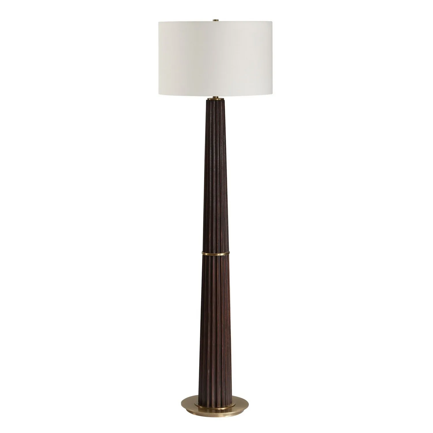 Forage One Light Floor Lamp in Antique Brass