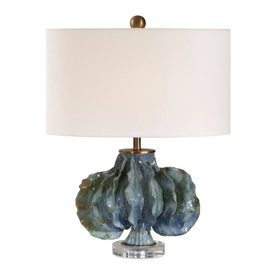 Ruffle Up One Light Table Lamp in Antique Brass