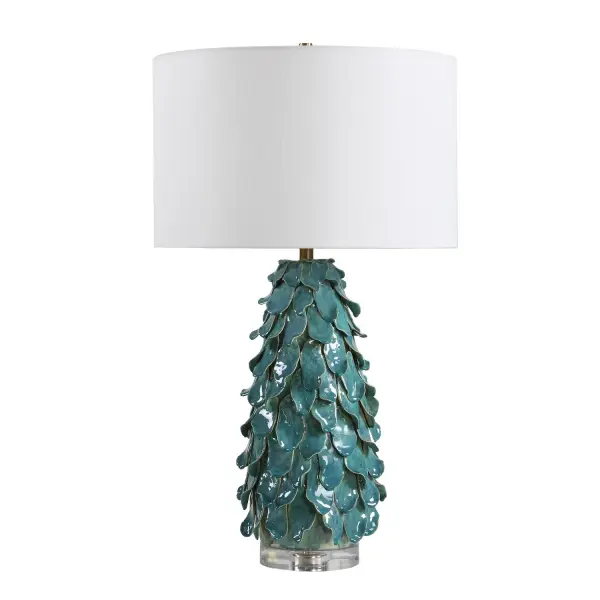 Mina One Light Table Lamp in Antique Brass