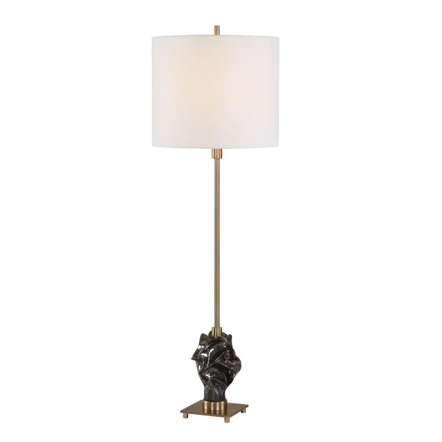 Fiori One Light Buffet Lamp in Antique Brass