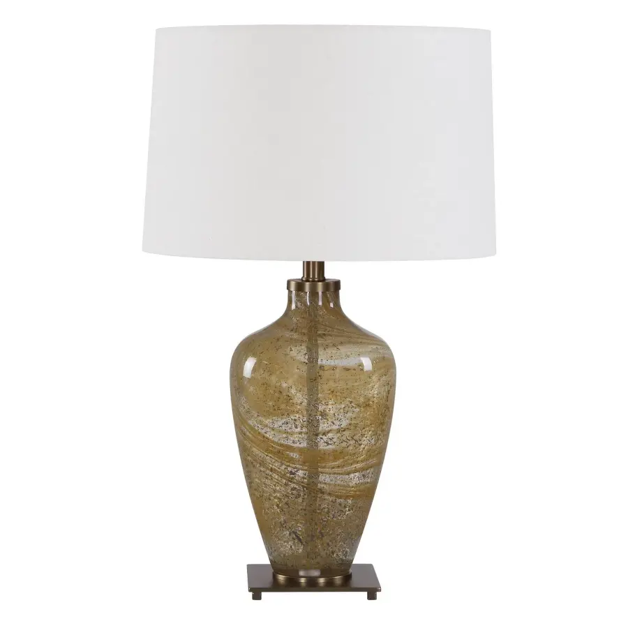 Rainer One Light Table Lamp in Antique Brass