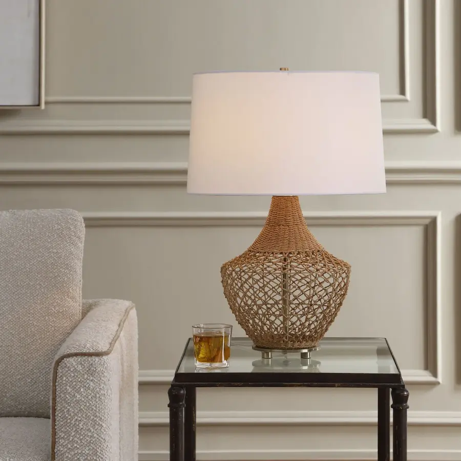 Samori One-Light Table Lamp in Antique Brass