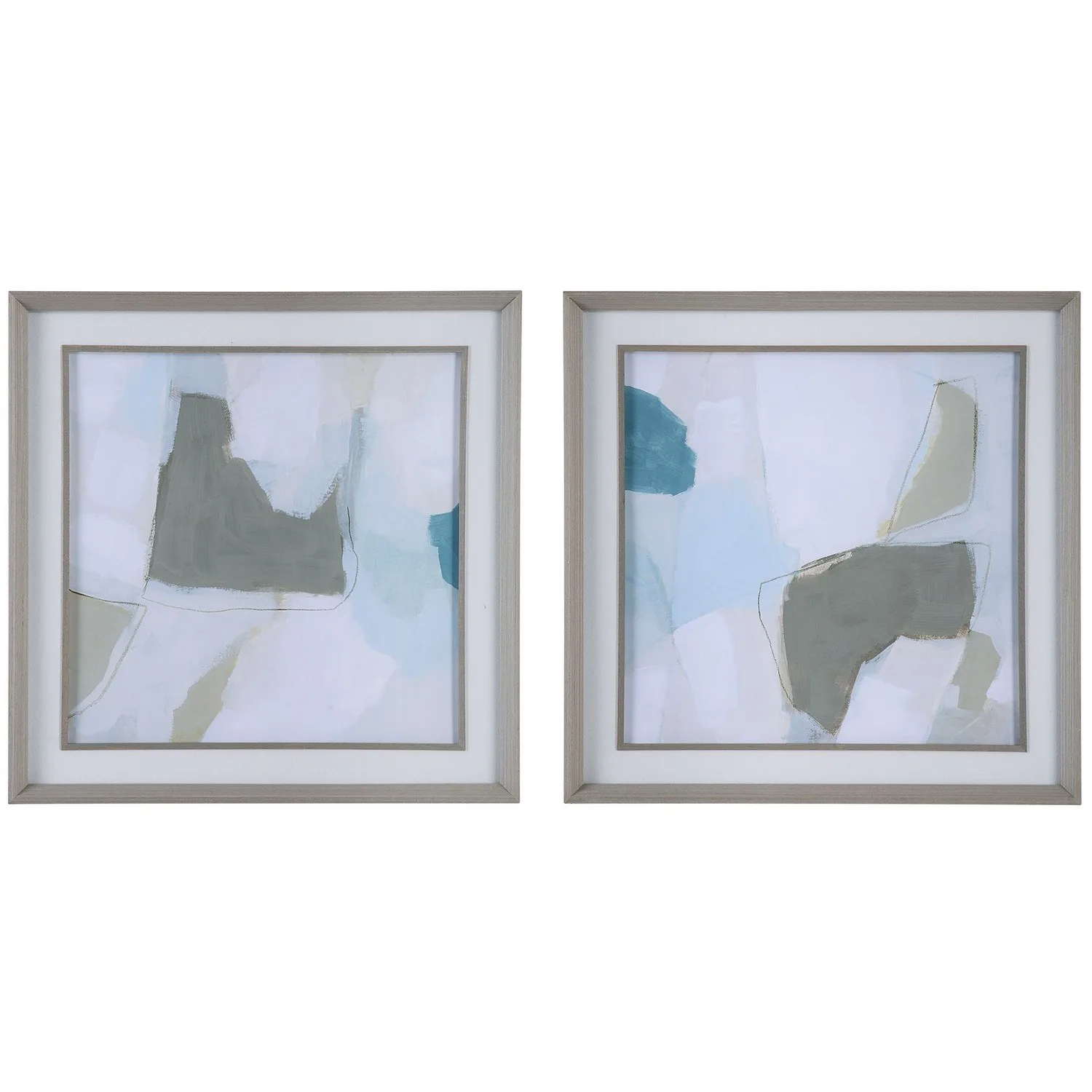 Mist Shapes Wall Art in Light Gray Wood