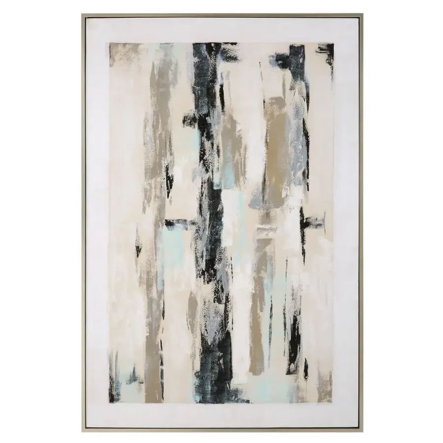 Placidity Hand Painted Wall Art in Brushed Silver
