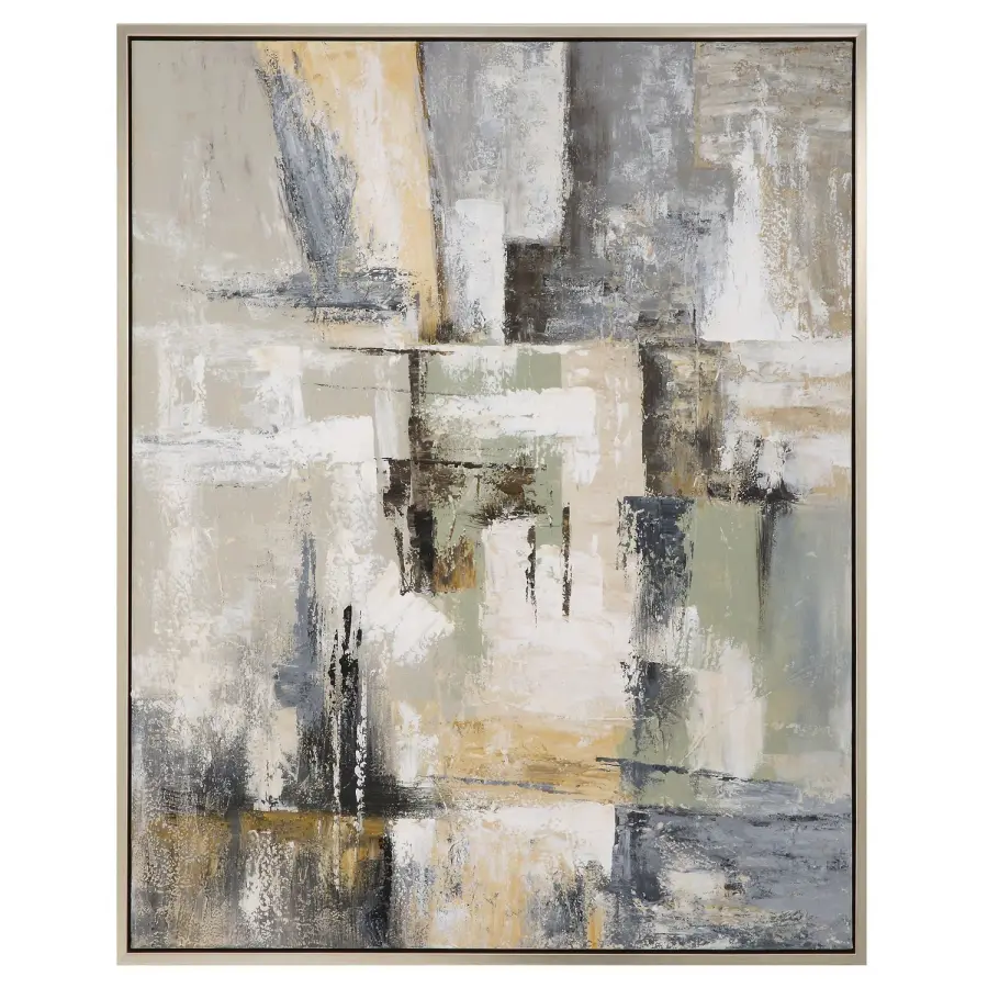 Intuition Hand Painted Wall Art in Brushed Silver Frame