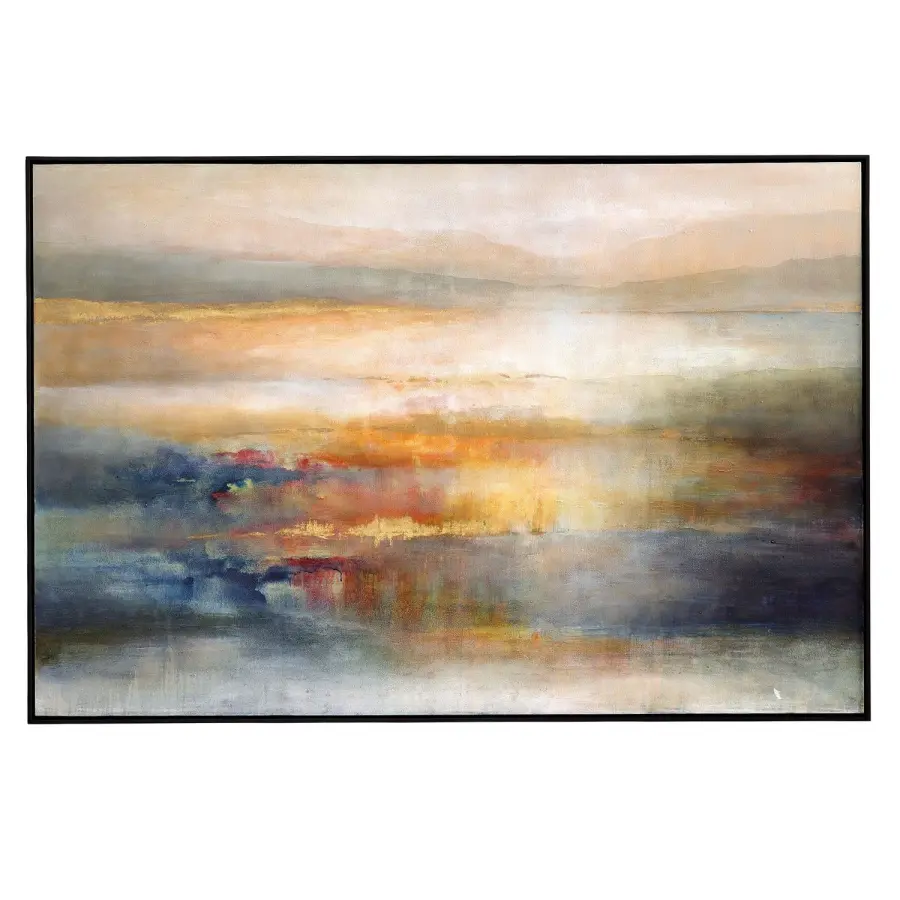 Seafaring Dusk Wall Art in Black Wood