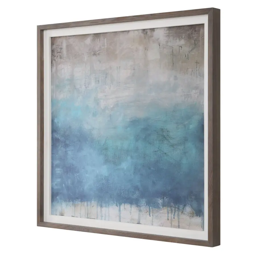 Serenity Paused Framed Wall Art in Warm Gray Wood