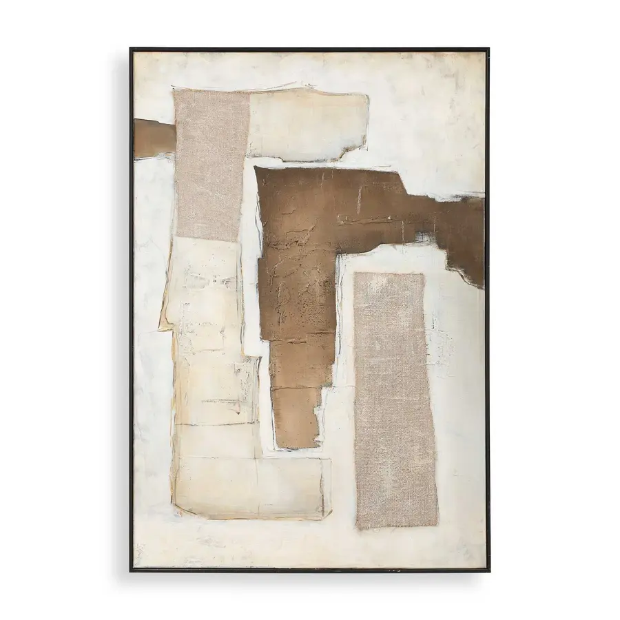 Interference Hand Painted Wall Art in Black Frame