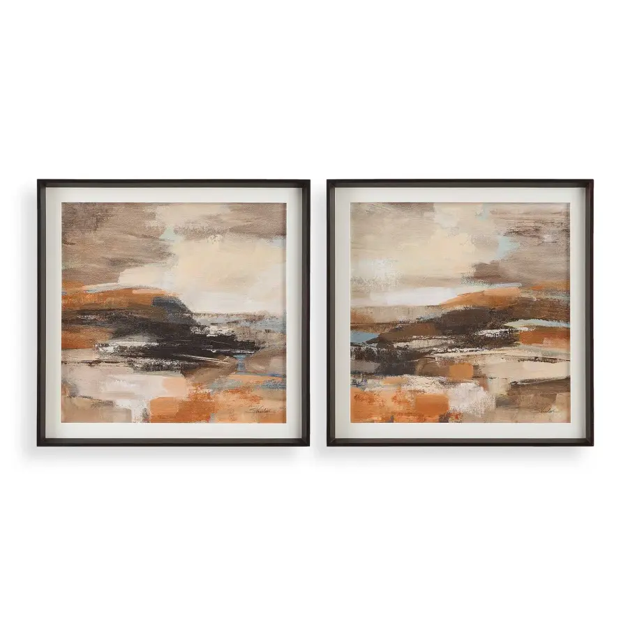 Cinnamon Shore Framed Wall Art in Pine Wood Frame