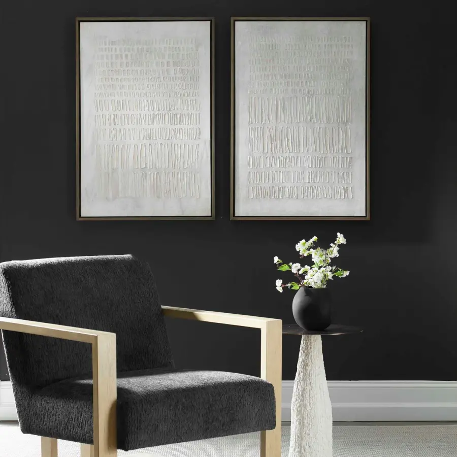 Social Theory Wall Art in Matte Gray Stained Solid Wood