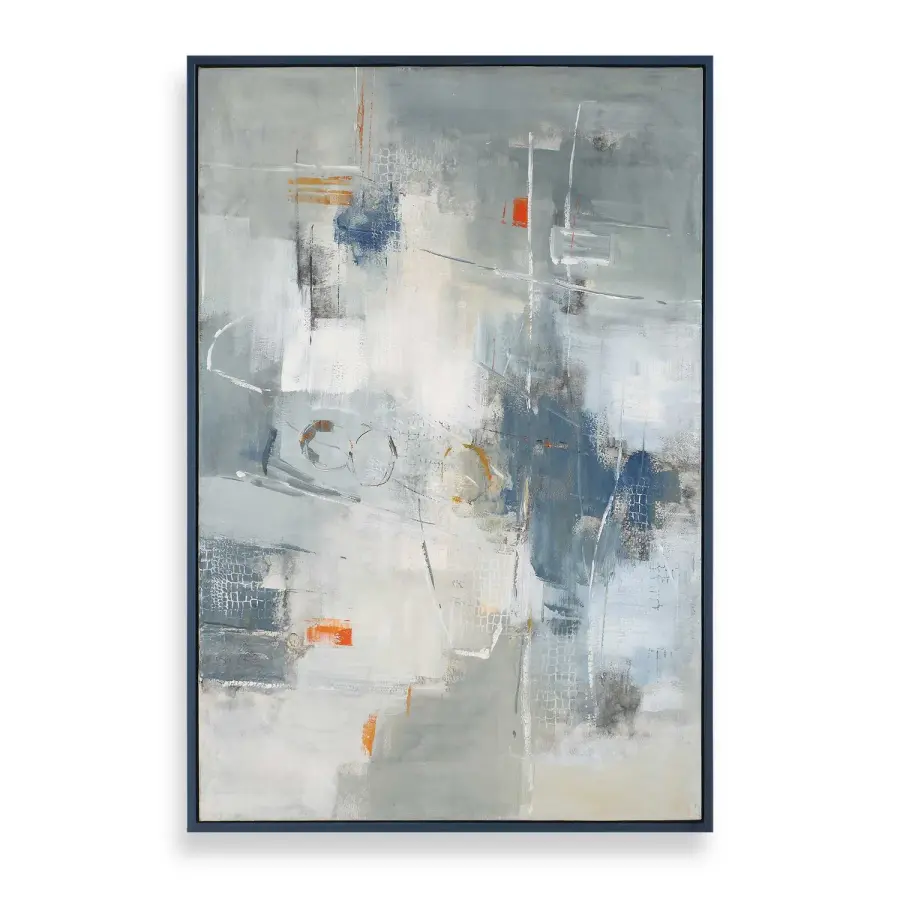 Uttermost Blueprint Abstract Art in Dark Blue