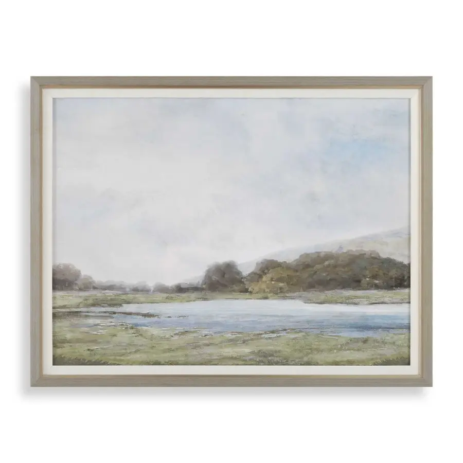 Restful Vista-Awe Framed Wall Art in White
