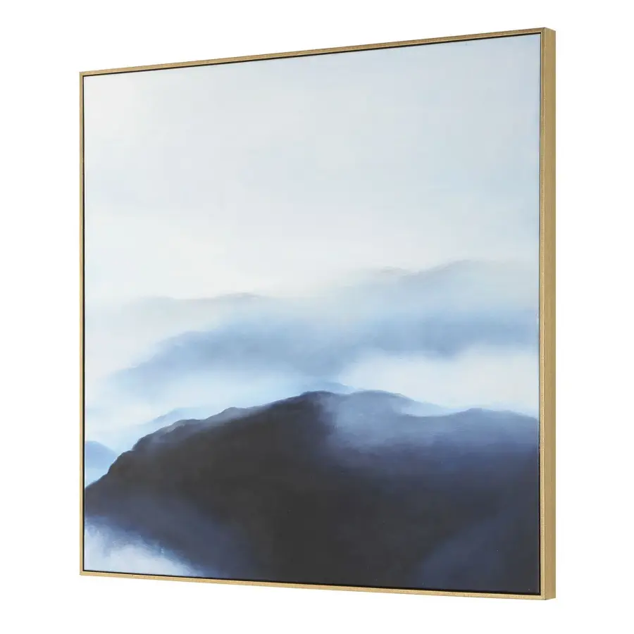 Cold Shoulder Landscape Painting in Dark Gray Frame