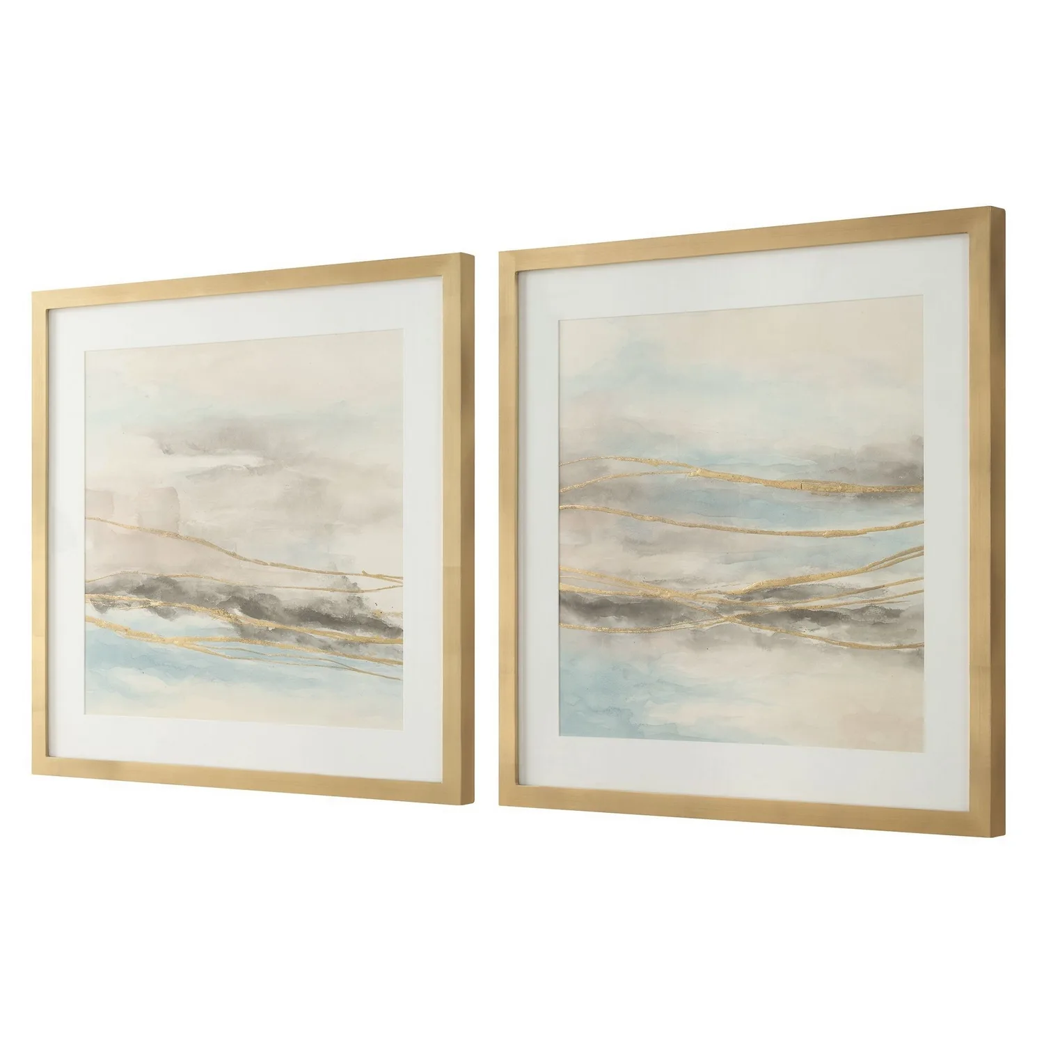 So Golden Landscape Prints Set/2 in Gold