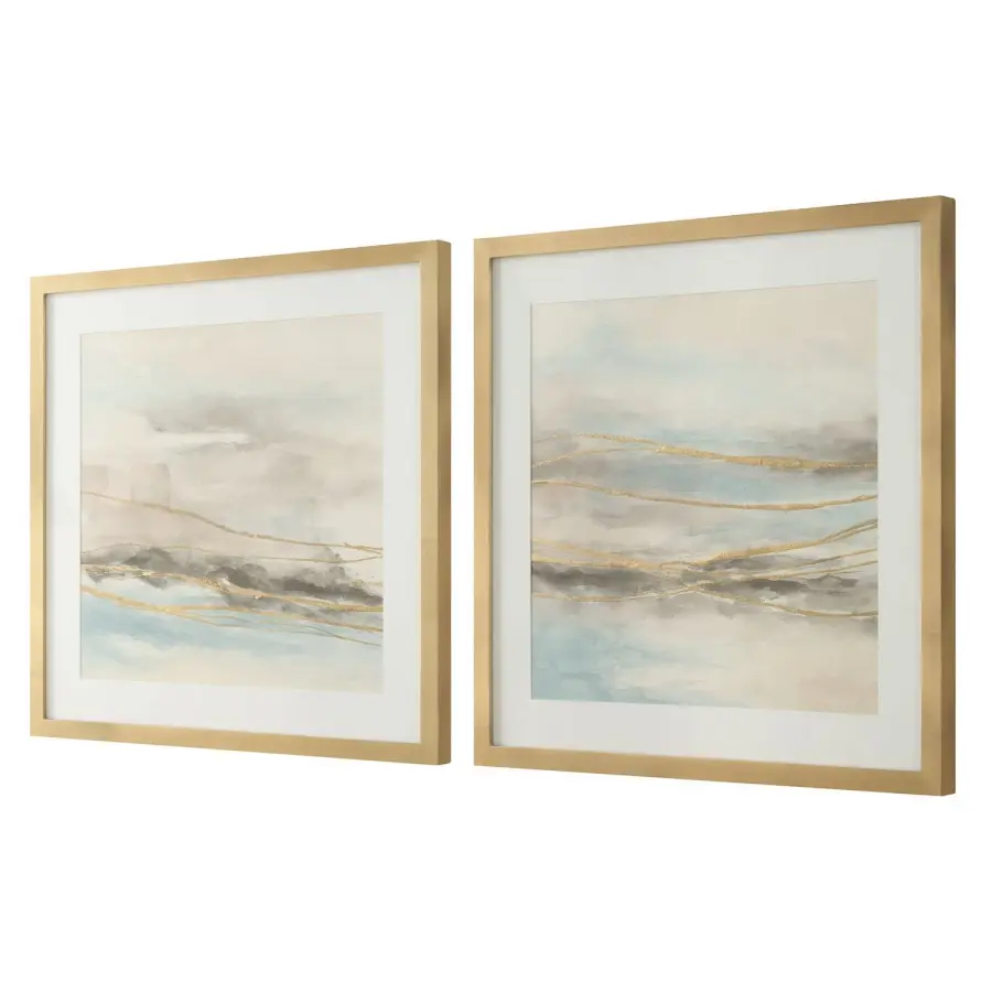 So Golden Landscape Prints, Set of 2 in Gold Frame