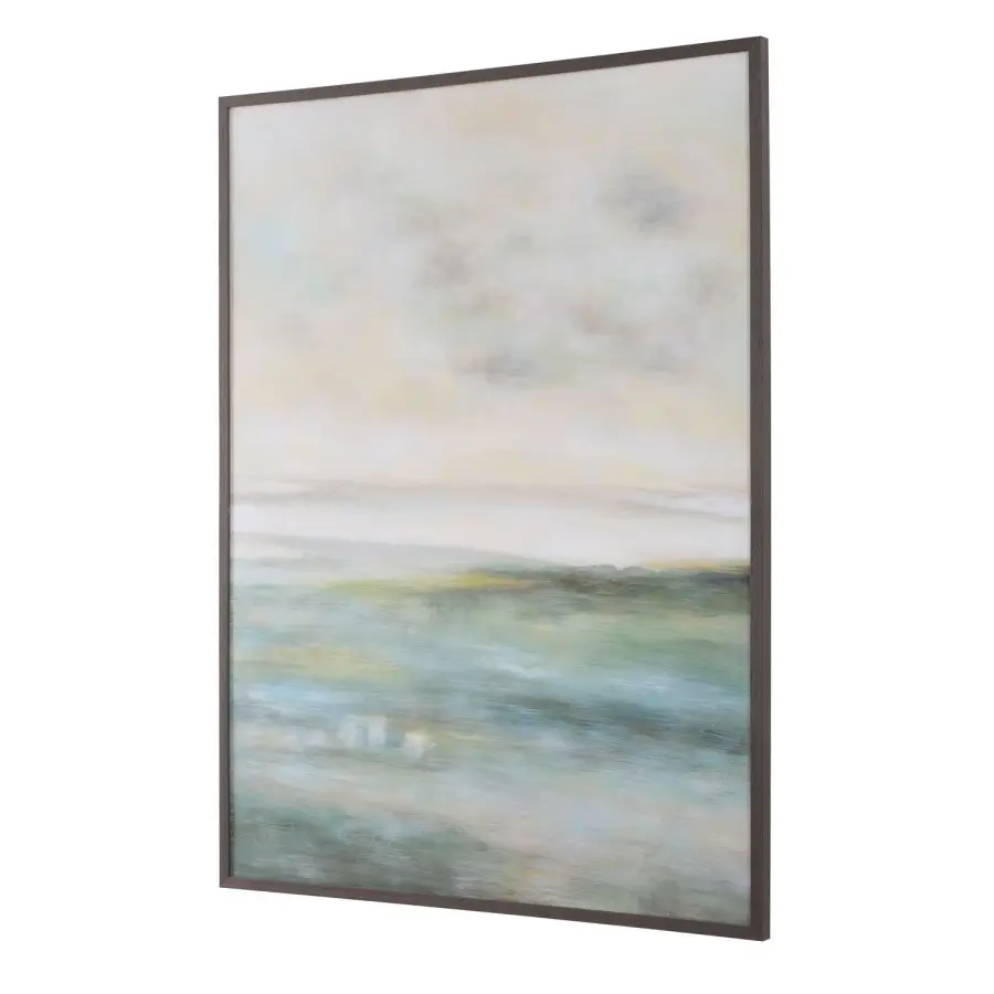 Awakening Landscape Art in Dark Walnut