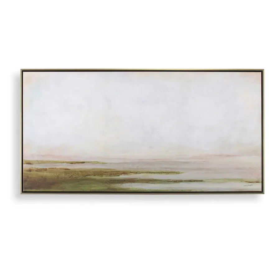 Hazy Lake Wall Art in Gold