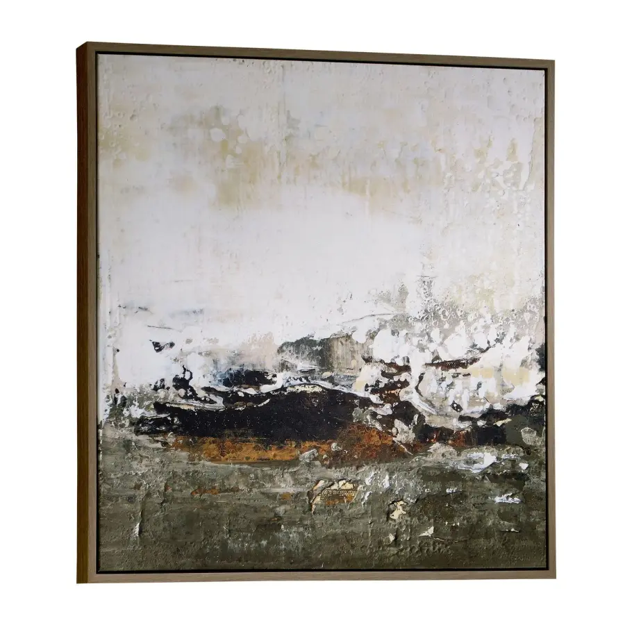 The Other Side Abstract Art in Light Oak Frame