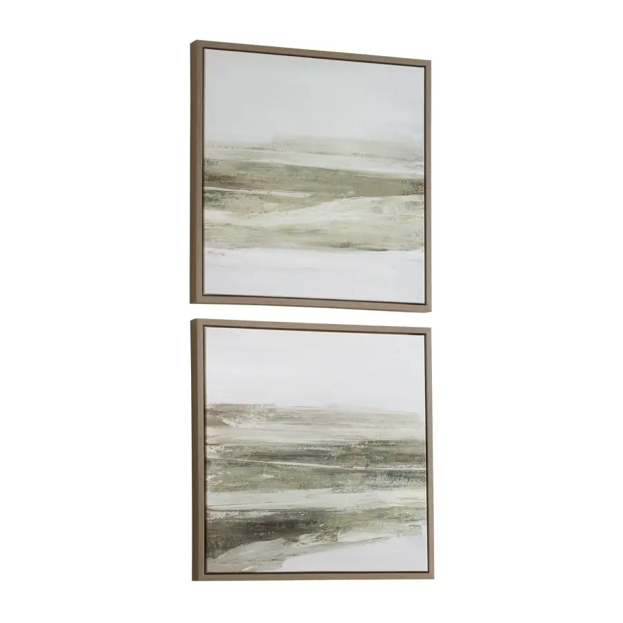 All Of A Sudden Abstract Art Set in Light Oak Frame
