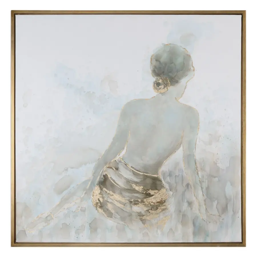 Uttermost Gold Highlights Hand Painted Wall Art in Gold Leaf Frame