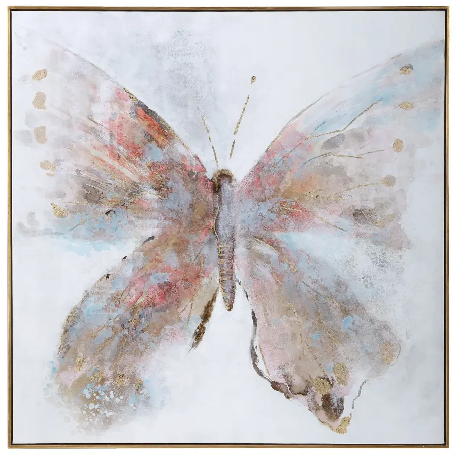 Free Hand Painted Canvas in Antiqued Gold Leaf