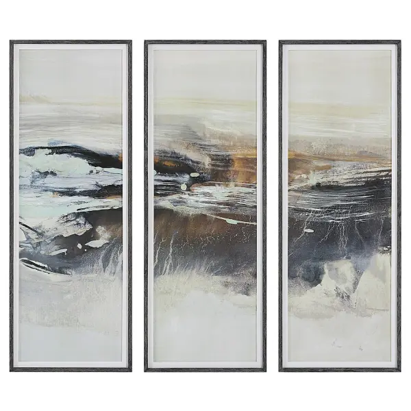Graphite Prints, Set of 3 in Pine Wood Frame