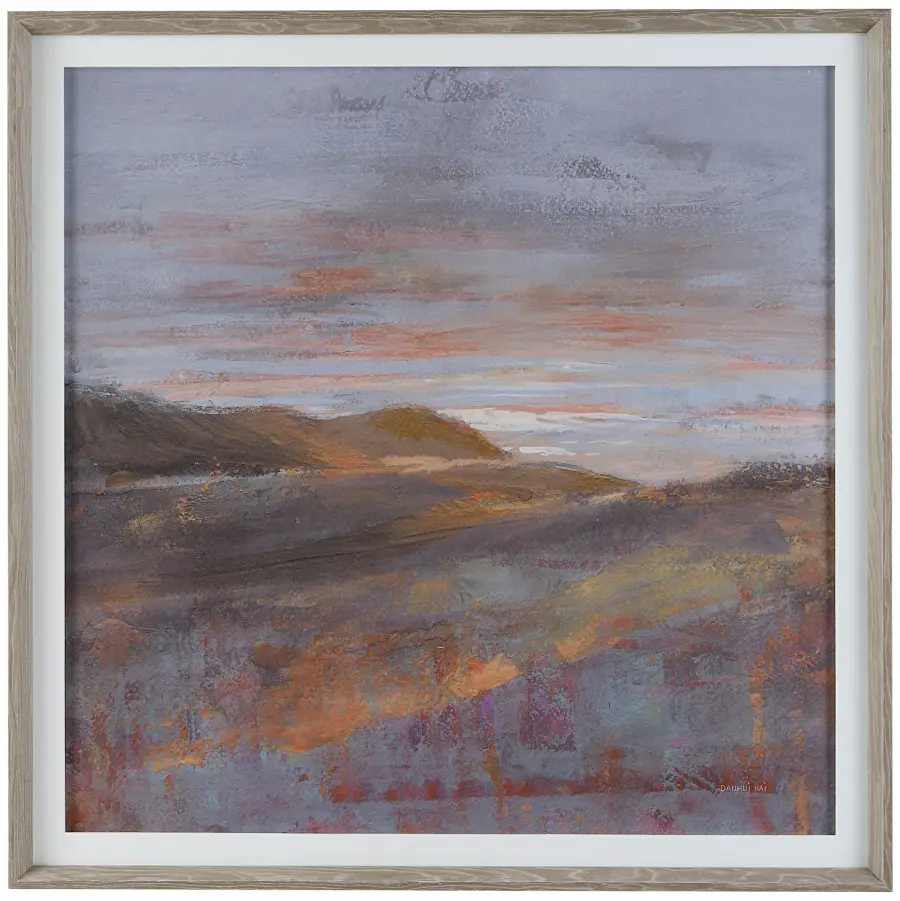 Dawn On The Hills Framed Print in Solid Wood