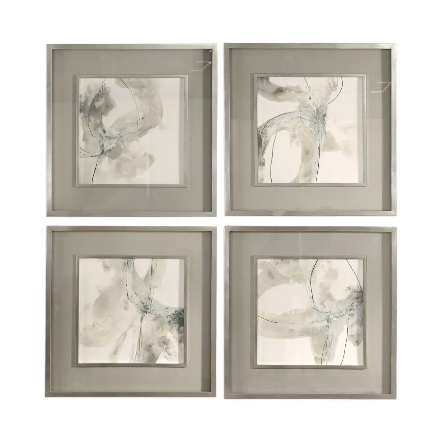 Divination Wall Art, Set of 4 in Silver Leaf