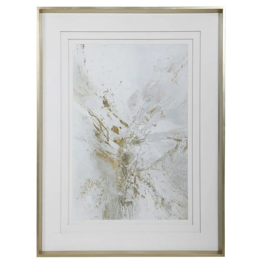 Pathos Framed Abstract Print in Silver Leaf