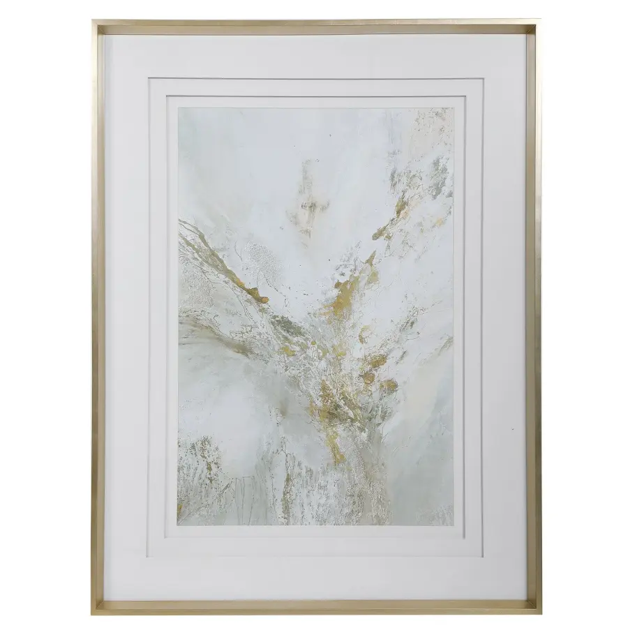 Ethos Framed Abstract Print in Silver Leaf