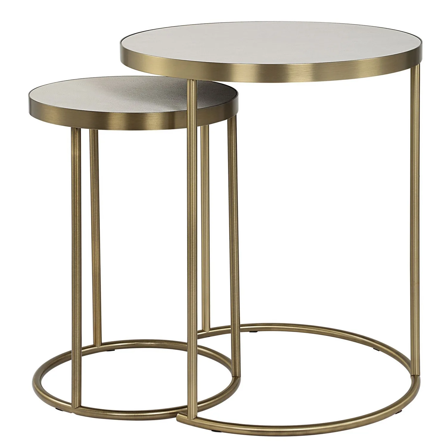 Aragon Nesting Tables Set/2 in Brass
