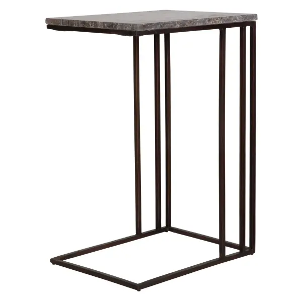 Designed To Enhance Your Living Space The Theodore Accent Table Is Both Highly Functional And Striking. The Titanium Travertine Top Perfectly Blends With The Dark Bronze Base In This Versatile Pull Up Table. Collection: Theodore Finish: Dark Bronze Width: 16.00" Height: 23.00" Length: 12.00" Weight: 24.25 lb Material: Marble, Iron Country of Origin: India Safety Rating: Indoor Only