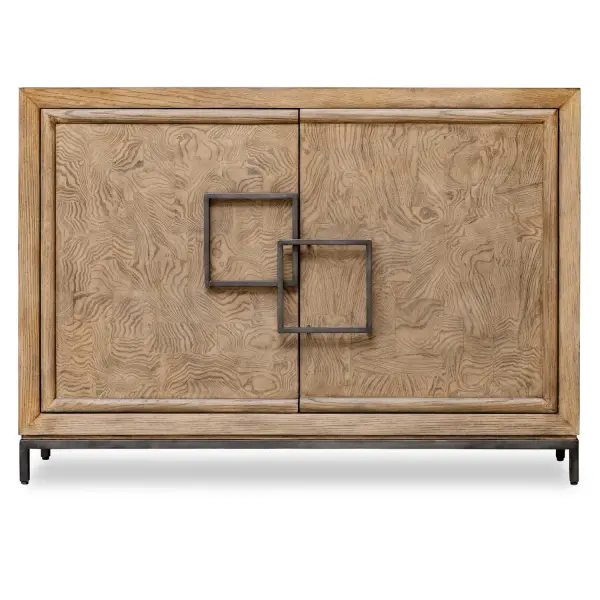 This Two Door Chest Combines Rich Burl Veneer And Oak Wood, And Is Highlighted By Distinctive, Asymmetrical Oil-rubbed Bronze Steel Framed Door Pulls. This Piece Offers A Striking Contrast To The Textured Wood, Bringing A Refined, Contemporary Feel That Is Sure To Compliment Any Space. Collection: Paltrow Designer: Matthew Williams Finish: Oil-rubbed Bronze Width: 48.00" Height: 34.00" Length: 13.31" Weight: 133.50 lb Material: Particle Board With Oak, Mappa Burl Veneer & Oak Wood Country of Origin: Indonesia Safety Rating: Indoor Only
