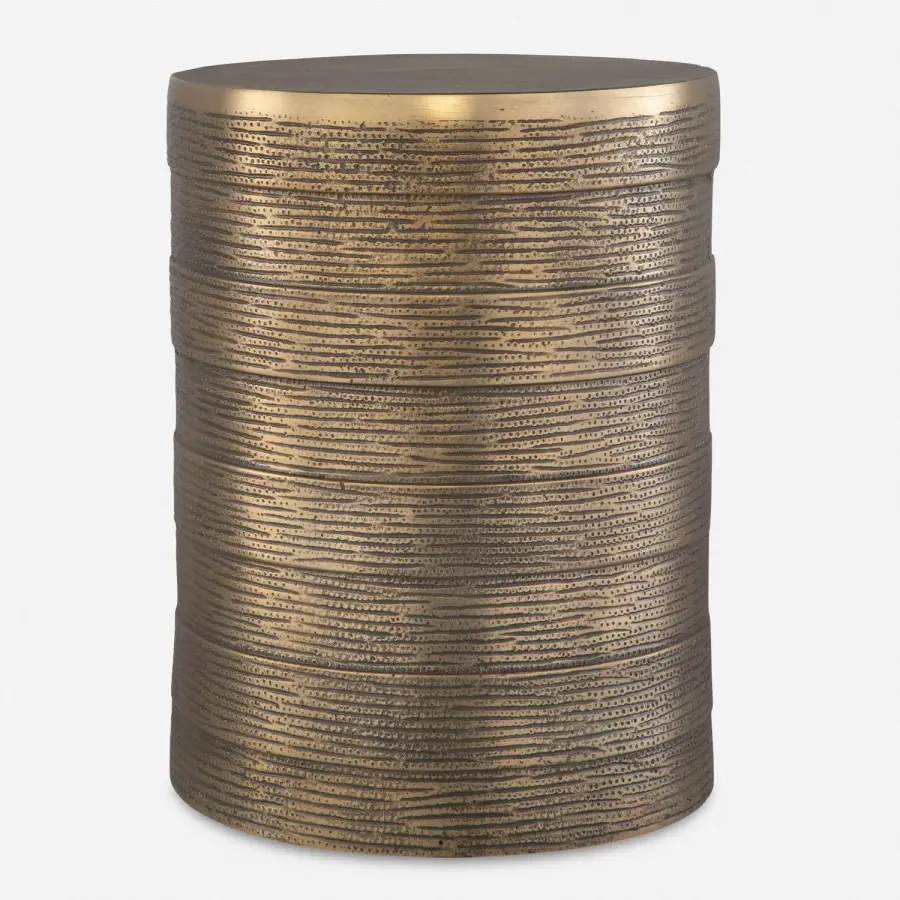 Odin Accent Table in Antique Brass