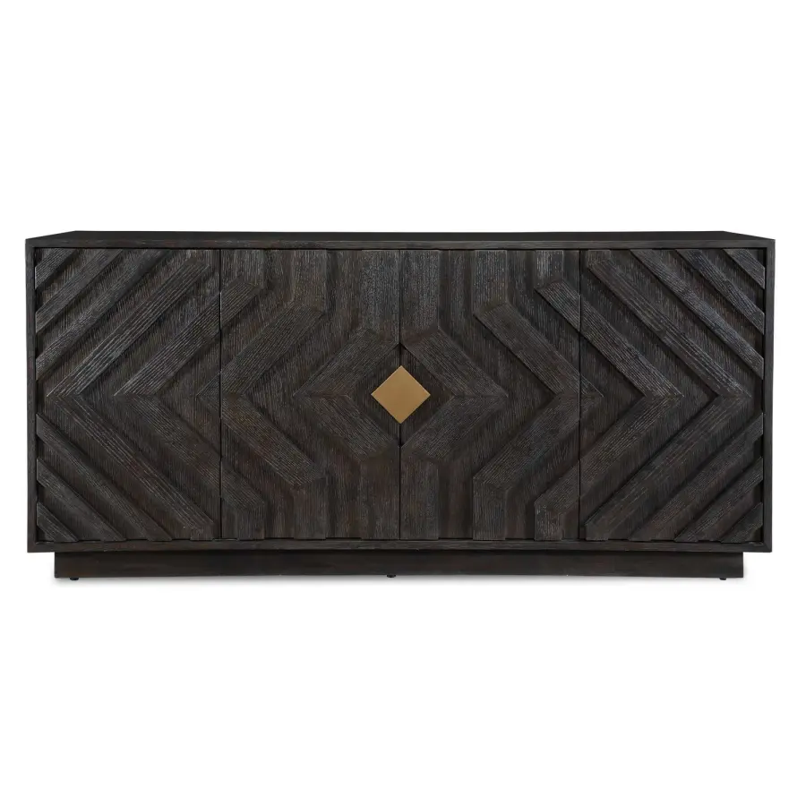 Faulkner Four-Door Cabinet in Brushed Gold