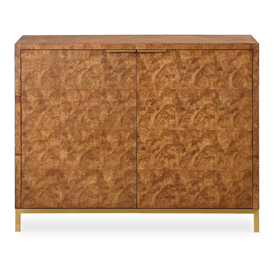 Jethro 2-Door Cabinet in Gold Burl Veneer
