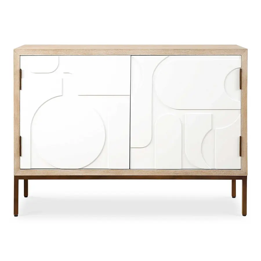Weimar Cream Cabinet with Bronze Iron Legs