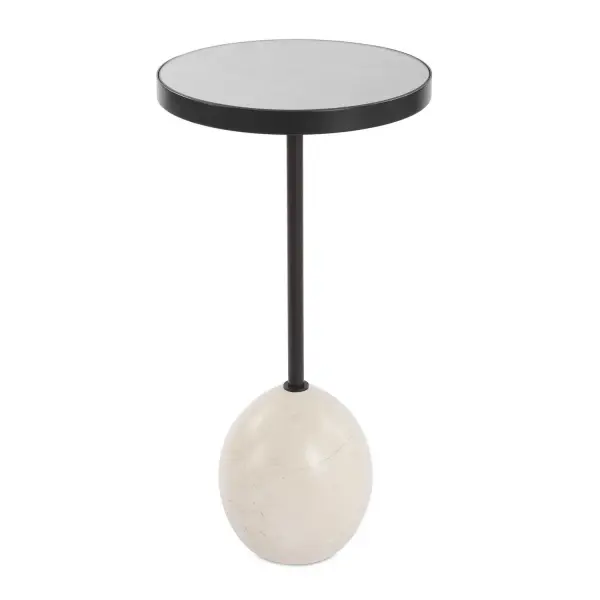 Odesa Boasts A Large Scale Latte-toned Marble Foot With White Veining Running Throughout. The Marble Base Provides Ample Support For The Bronze Stem And Mirrored Top. Due To The Nature Of Natural Stone, Every Piece Will Vary Slightly Ensuring Yours Is Unique. Collection: Odesa Designer: Matthew Williams Finish: Bronze Width: 11.75" Height: 23.00" Length: 11.75" Weight: 27.63 lb Material: Marble, Metal, Mirror, Mdf Country of Origin: Cambodia Safety Rating: Indoor Only