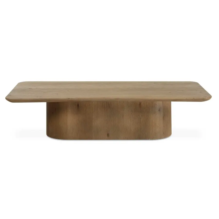 Camerlin Solid Reclaimed Oak Coffee Table with Curved Base