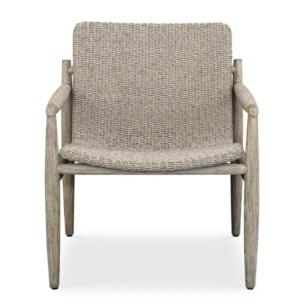 Indulge In Comfort With The Stylish Sumba Outdoor Lounge Chair. The Continuous Scooped Seat In Twisted Oatmeal All-weather Wicker Offers A Relaxing Feel, Cradled By The Durable Mahogany Wood Frame Finished In Cerused Wheat, Ensuring Long-lasting Use. Collection: Sumba Designer: PIETRO MORUCCI Finish: Mahogany Wood Width: 28.50" Height: 33.00" Length: 30.00" Weight: 25.60 lb Material: Mahogani Wood And Wicker K-TWISTED CREAM GREY 3,5mm Country of Origin: Indonesia Safety Rating: Indoor/Outdoor