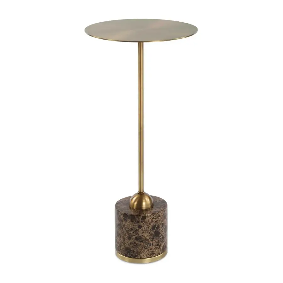Verlin Drink Table in Brushed Brass