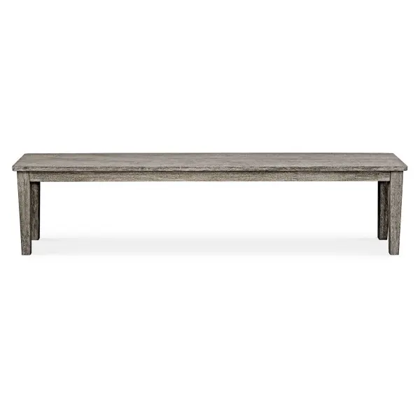 Paying Homage To Classic Farmhouse Aesthetics, The Forsyth Bench Offers A Unique Blend Of Rustic Charm And Contemporary Style. Meticulously Crafted From Rich, Weathered Dark Gray Mahogany, The Bench Showcases The Natural Beauty Of The Wood Grain. Solid Wood Will Continue To Move With Temperature And Humidity Changes, Which Can Result In Cracks And Uneven Surfaces, Adding To Its Authenticity And Character. Collection: Forsyth Designer: PIETRO MORUCCI Finish: Dark Grey Width: 81.00" Height: 19.50" Length: 15.00" Weight: 48.50 lb Material: Mahogani Wood Country of Origin: Indonesia Safety Rating: Indoor/Outdoor
