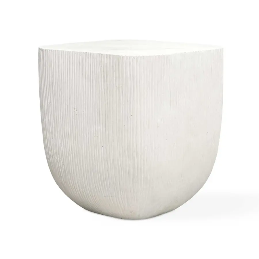 Alma Side Table in Warm Limestone